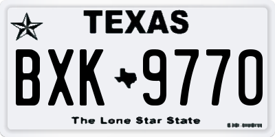 TX license plate BXK9770