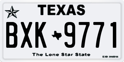 TX license plate BXK9771