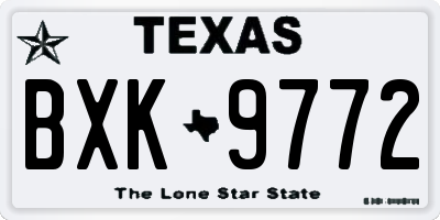 TX license plate BXK9772