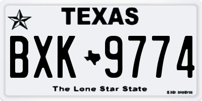 TX license plate BXK9774