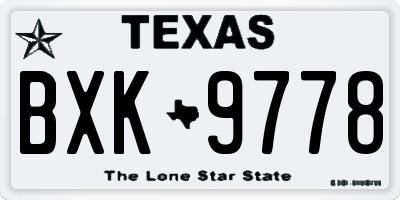 TX license plate BXK9778