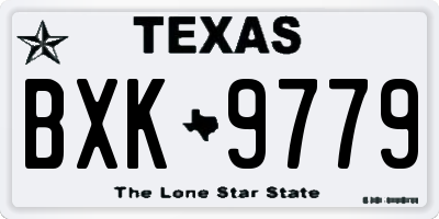 TX license plate BXK9779