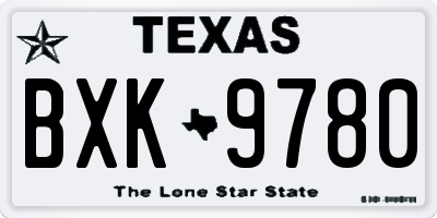 TX license plate BXK9780