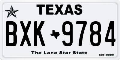 TX license plate BXK9784