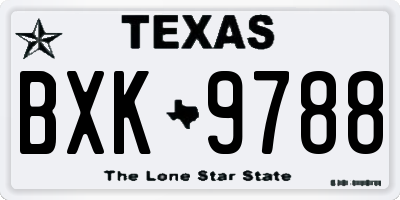 TX license plate BXK9788