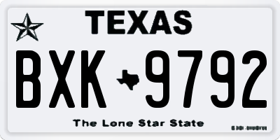TX license plate BXK9792