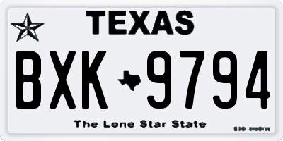 TX license plate BXK9794