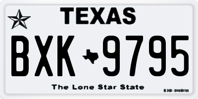 TX license plate BXK9795