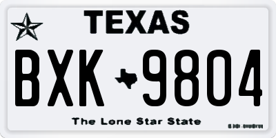 TX license plate BXK9804