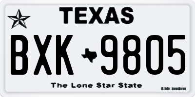 TX license plate BXK9805