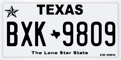 TX license plate BXK9809