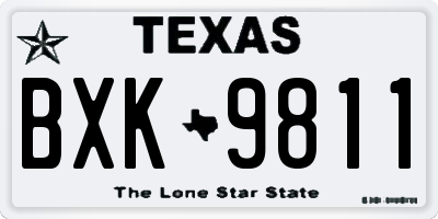 TX license plate BXK9811