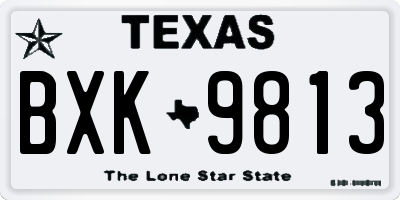TX license plate BXK9813