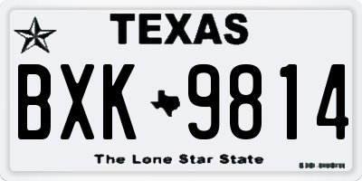 TX license plate BXK9814