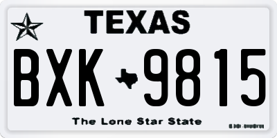 TX license plate BXK9815