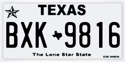 TX license plate BXK9816