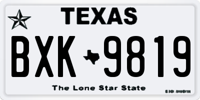 TX license plate BXK9819