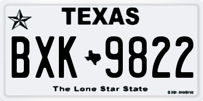TX license plate BXK9822