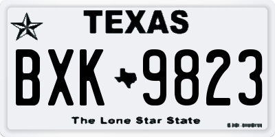 TX license plate BXK9823