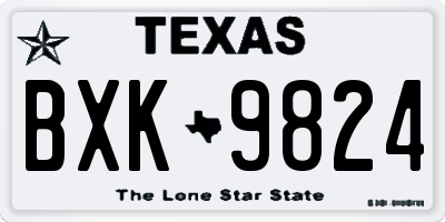 TX license plate BXK9824