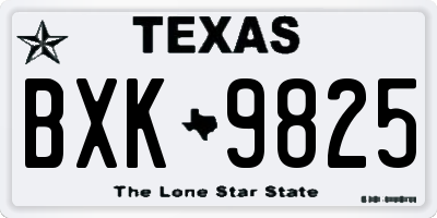 TX license plate BXK9825