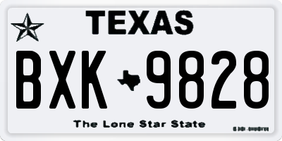 TX license plate BXK9828