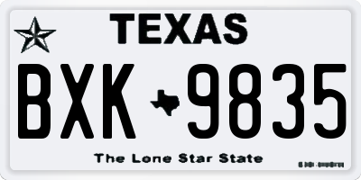 TX license plate BXK9835