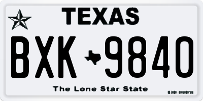 TX license plate BXK9840