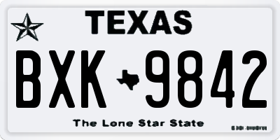 TX license plate BXK9842