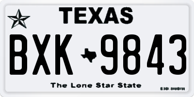 TX license plate BXK9843