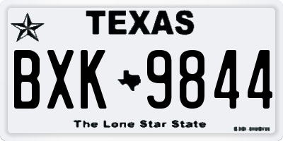 TX license plate BXK9844