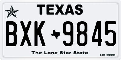 TX license plate BXK9845