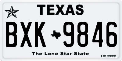 TX license plate BXK9846