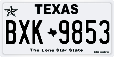 TX license plate BXK9853