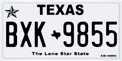 TX license plate BXK9855