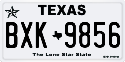 TX license plate BXK9856
