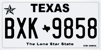 TX license plate BXK9858