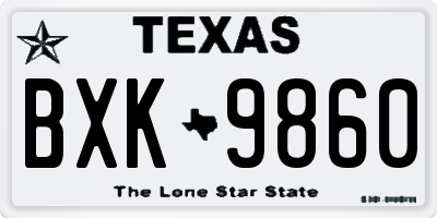 TX license plate BXK9860