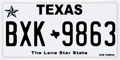 TX license plate BXK9863