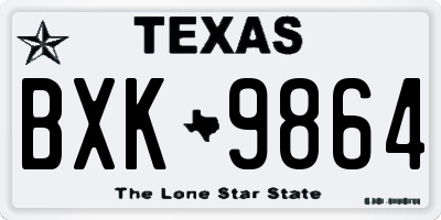 TX license plate BXK9864
