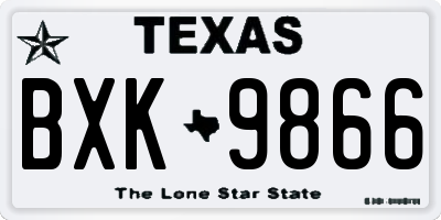 TX license plate BXK9866