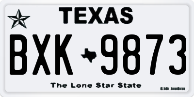 TX license plate BXK9873