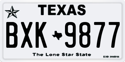 TX license plate BXK9877
