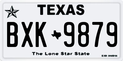 TX license plate BXK9879