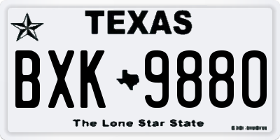 TX license plate BXK9880
