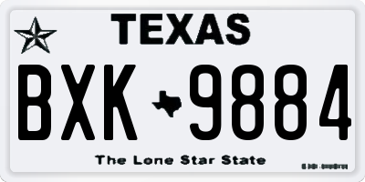 TX license plate BXK9884
