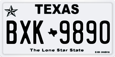 TX license plate BXK9890