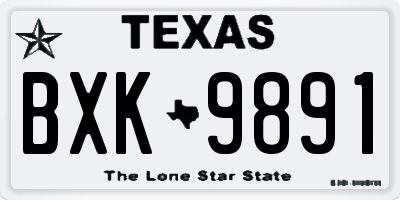TX license plate BXK9891