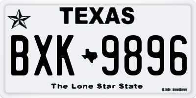 TX license plate BXK9896