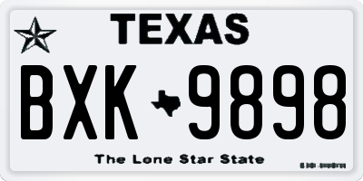 TX license plate BXK9898